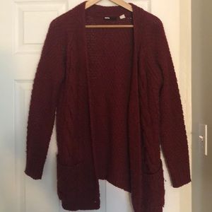 UO BDG Burgundy Wool Cardigan